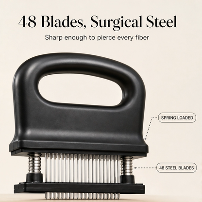 Searcraft™ – 48-Blade Spring-Loaded Meat Tenderizer with Safety Cover + 50% OFF