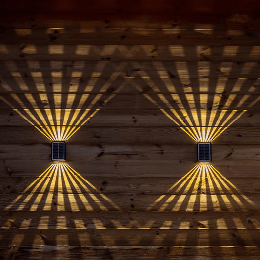 The AuraBeam Solar Wall Lights - Dual Beam Elegance, 12-Hour Power, and Zero Wiring + 50% OFF