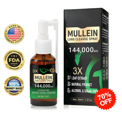 The AuraFlow Mullein Lung Spray - 3x Concentrated Mullein, MHRA-Certified, and 8-Week Respiratory Recovery + 50% OFF
