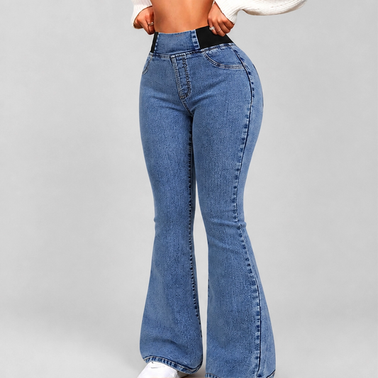 Curvelle™ – High-Waisted Stretch Flared Slim-Fit Women's Jeans + 50% OFF