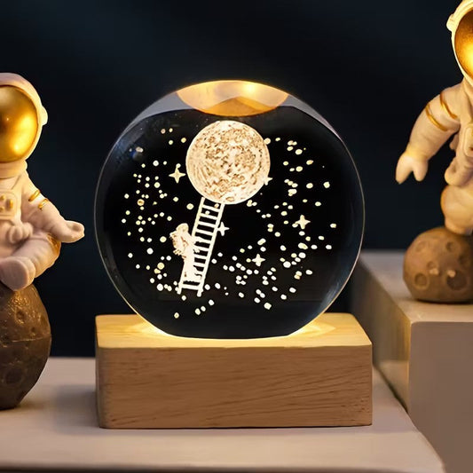The AuraSphere Cosmic Ball - 3D Laser-Engraved Planets, Dreamy Glow, and Perfect Keepsake + 50% OFF