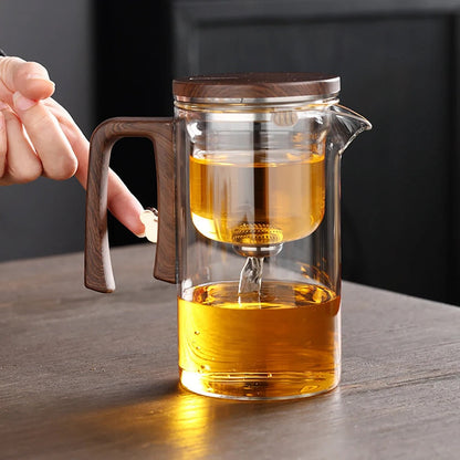 The AuraBrew Glass Teapot - Visual Elegance, Precision Infusion, and 600ml Capacity + 50% OFF