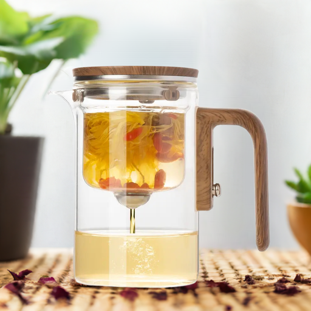 The AuraBrew Glass Teapot - Visual Elegance, Precision Infusion, and 600ml Capacity + 50% OFF