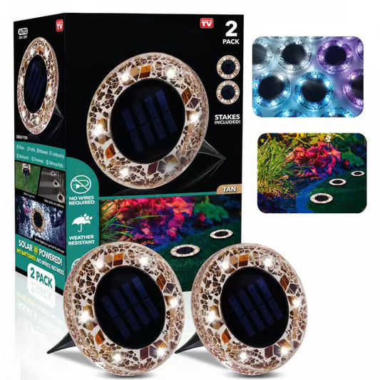 Glowmere™ – Solar Mosaic Pathway Lights with Auto Dusk-to-Dawn Sensor + 50% OFF