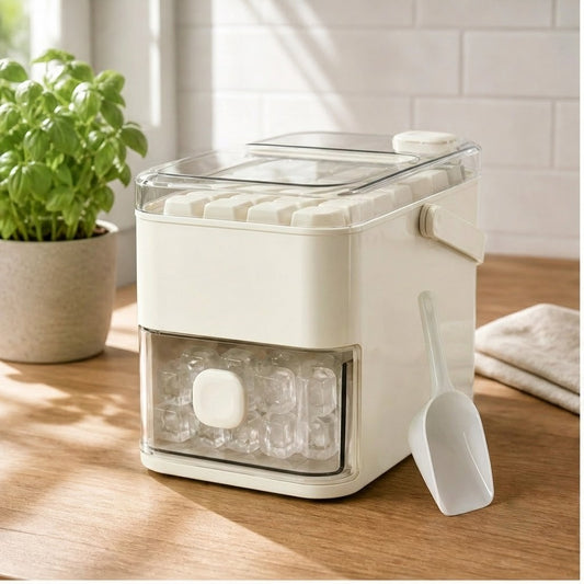 Frostwell – One-Press 28-Cube Ice Maker with Storage Bin & Scoop + 50% OFF