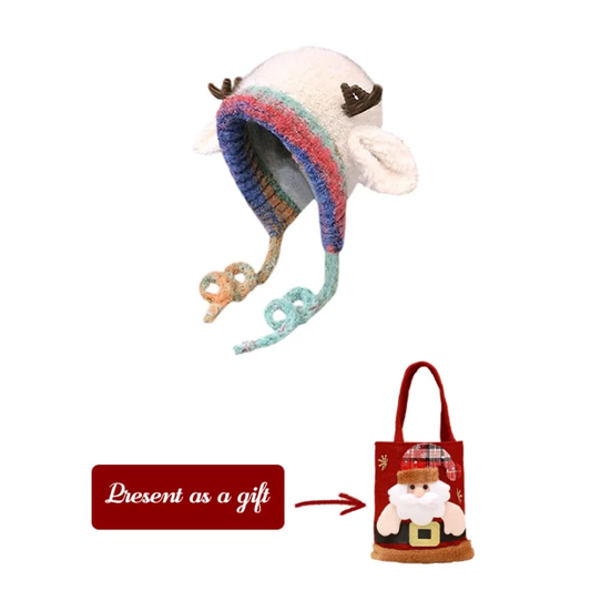 The CozyReindeer Knit Hat - Itch-Free Warmth, Festive Style + 50% OFF!