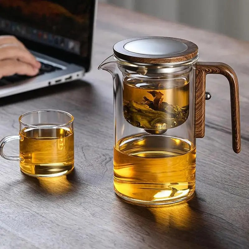 The AuraBrew Glass Teapot - Visual Elegance, Precision Infusion, and 600ml Capacity + 50% OFF