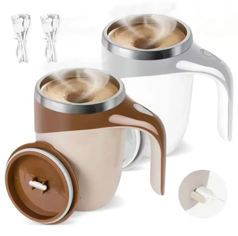 The AuraMix Self-Stirring Mug - Magnetic Mixer, 380ml, and USB Rechargeable + 50%  OFF