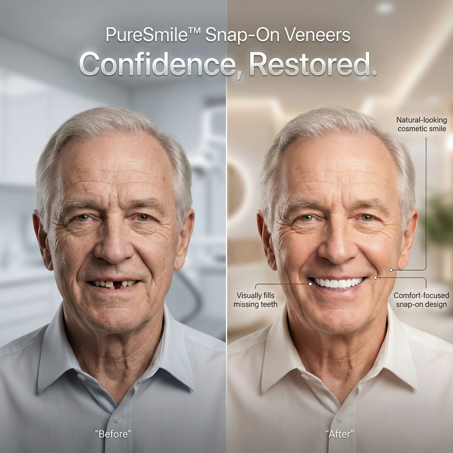 The PureSmile Veneer Set - Confidence Restored, Zero Drills, and Instant Smile Fix + 50% OFF