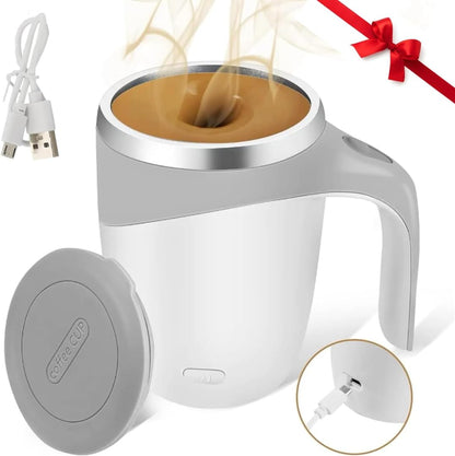 The AuraMix Self-Stirring Mug - Magnetic Mixer, 380ml, and USB Rechargeable + 50%  OFF