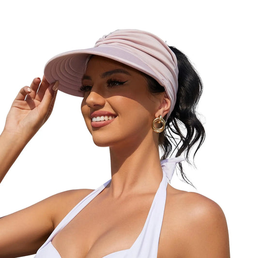 Brimhaven™ – UPF 50+ Wide-Brim Ponytail Sun Visor for Women + 50% OFF