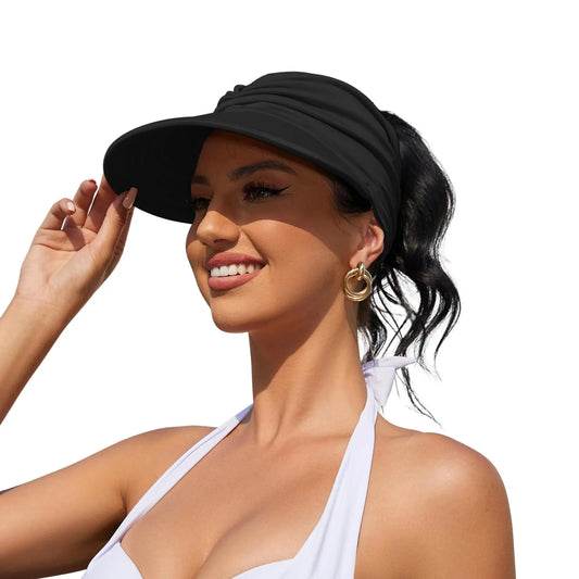 Brimhaven™ – UPF 50+ Wide-Brim Ponytail Sun Visor for Women + 50% OFF