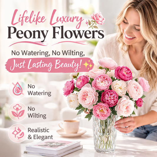 Willowmere™ – Lifelike Silk Peony Flowers with Bendable Stems + 50% OFF