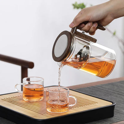 The AuraBrew Glass Teapot - Visual Elegance, Precision Infusion, and 600ml Capacity + 50% OFF
