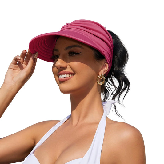 Brimhaven™ – UPF 50+ Wide-Brim Ponytail Sun Visor for Women + 50% OFF