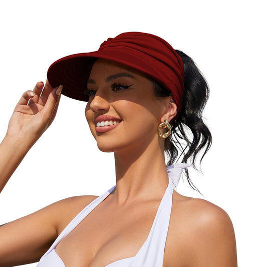 Brimhaven™ – UPF 50+ Wide-Brim Ponytail Sun Visor for Women + 50% OFF