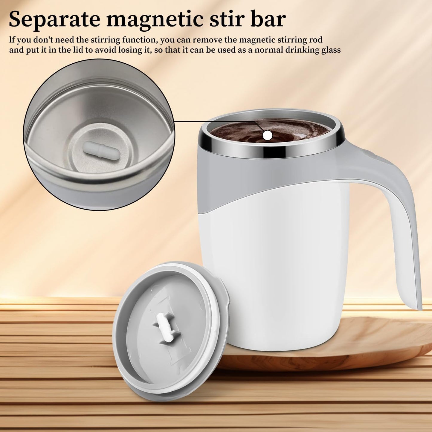 The AuraMix Self-Stirring Mug - Magnetic Mixer, 380ml, and USB Rechargeable + 50%  OFF