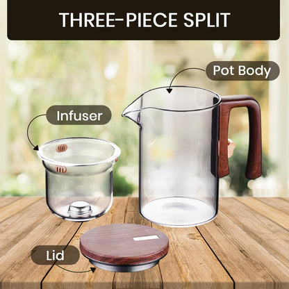 The AuraBrew Glass Teapot - Visual Elegance, Precision Infusion, and 600ml Capacity + 50% OFF