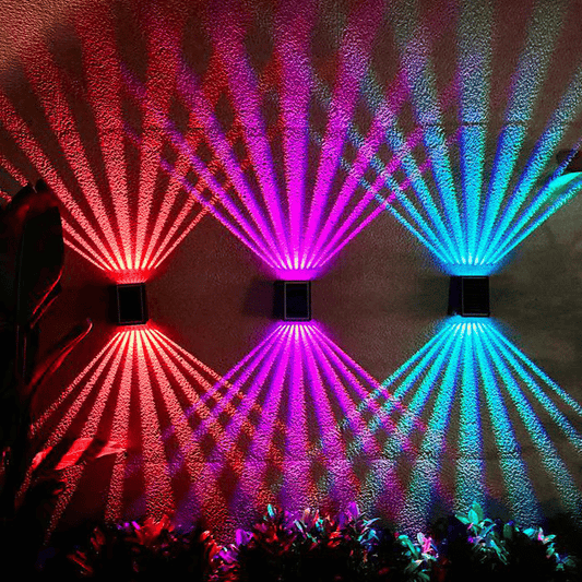 The AuraBeam Solar Wall Lights - Dual Beam Elegance, 12-Hour Power, and Zero Wiring + 50% OFF