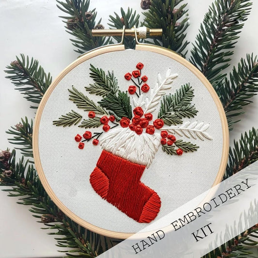 The Snowy Village Embroidery Kit - Create a Christmas Heirloom + 50% OFF