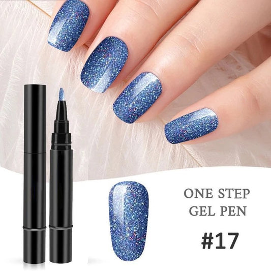 Glazelle – 18-Color One Step Gel Nail Pen Set with Mini UV Lamp +Bu 1 Get 1 FREE