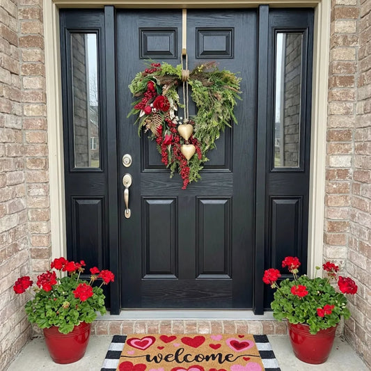The AuraHeart Farmhouse Wreath - Rustic Charm for Valentine’s Day + 50% OFF