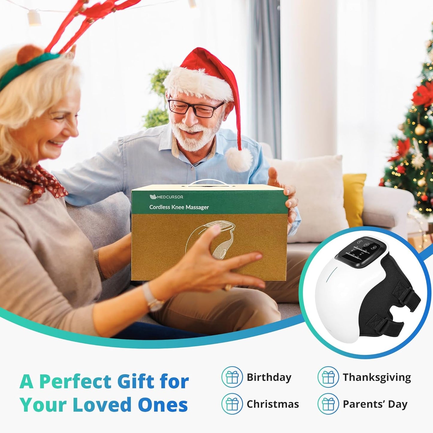 The AuraHeat Wireless Knee Pad - Dual-Action Heat, Professional Vibration, and Cordless Relief + 50% OFF