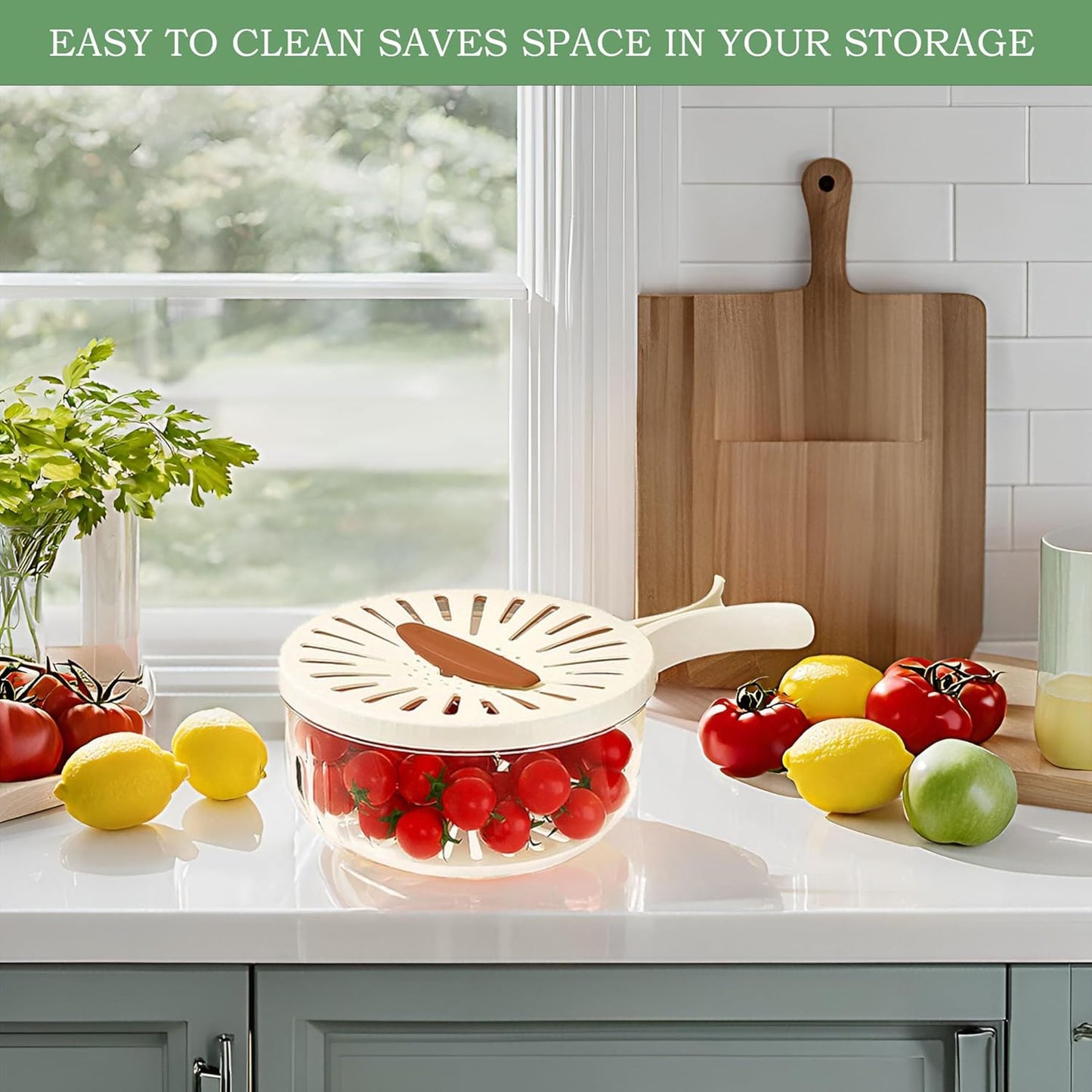 The CleanFresh Washing Bowl - Centrifugal Draining, BPA-Free Material, and Dual-Layer Nesting + 50% OFF