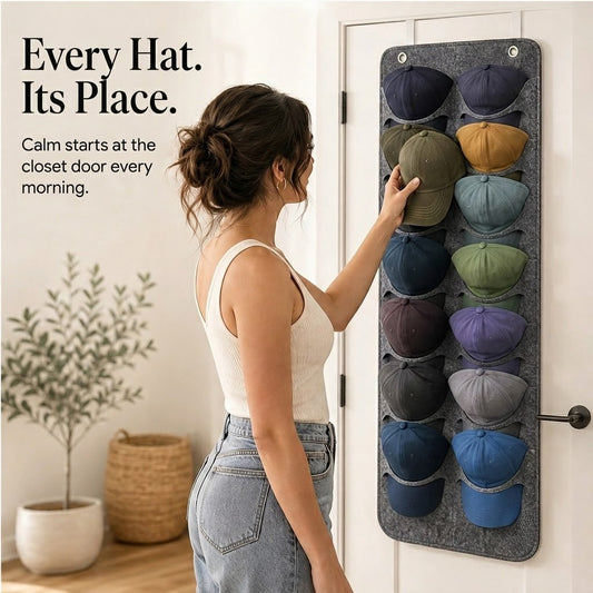 Brimkeep – 14-Pocket Hanging Hat Rack That Keeps Caps in Shape + 50% OFF