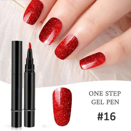 Glazelle – 18-Color One Step Gel Nail Pen Set with Mini UV Lamp +Bu 1 Get 1 FREE