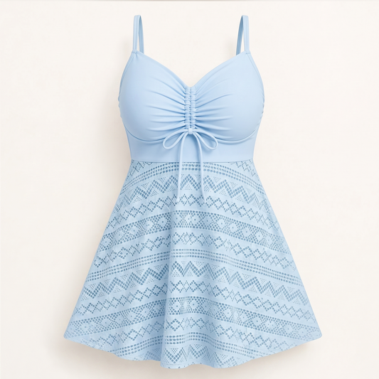 Soleya™ – Skirted Mesh Slimming Plus-Size Swimsuit + 50% OFF