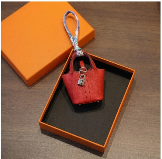 Satchelle™ – Luxury Mini Bag Charm with Silk Scarf & Padlock Detail +50% OFF