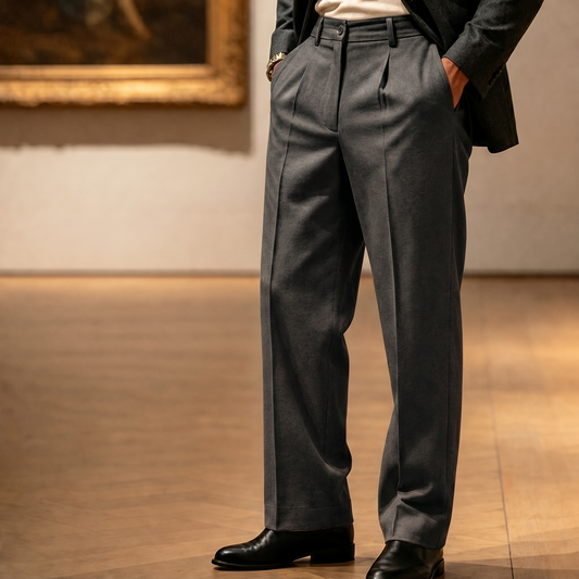 Foldcroft™ – Pleated Wide-Leg Drape Trousers for Men + 50% OFF