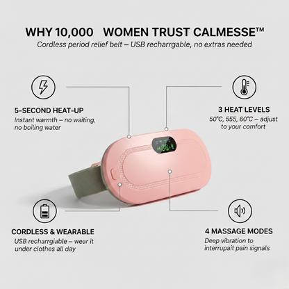 Calmesse™ – Cordless Heating Pad & Massage Belt for Period Cramp Relief + 50 % OFF