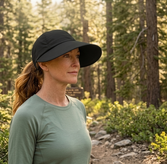 Canopy™ – Wide Brim UV Sun Hat for Women, Open Top Ponytail Friendly, Quick Dry + 50% OFF