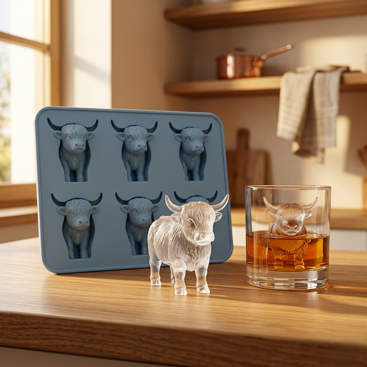 Frostcroft™ – 3D Highland Cow Ice Cube Mold, 6-Cavity BPA-Free Silicone + 1 + 1 FREE
