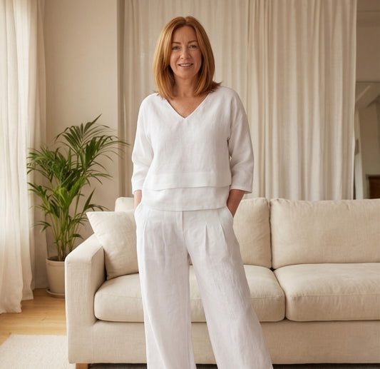 Hemvale™ – Asymmetric Linen Blend Top & Wide-Leg Pants 2-Piece Set +50% OFF