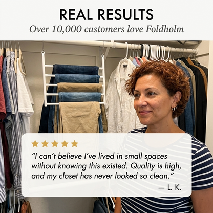 Foldholm™ – 6-Tier Space Saving Pants Hanger, Anti-Slip Folding Closet Rack for Jeans & Trousers +50% OFF