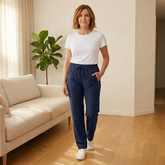 Stridewell™ – Ultra Soft Stretch Casual Pants for Women | Breathable Fabric | Elastic Waist | Zipper Pockets+ 50% OFF