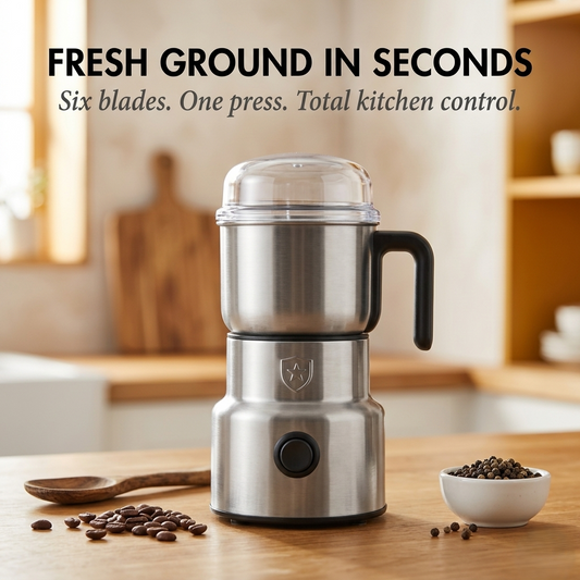 Millwick™ – 6-Blade Stainless Steel Electric Grinder for Coffee & Spices + 50% OFF