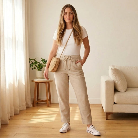 Hemfield™ – Soft Cotton Linen High Waist Casual Pants for Women + 50% OFF