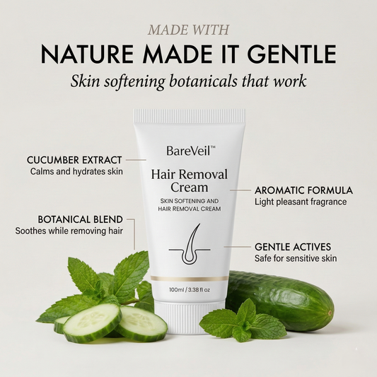 BareVeil™ – Gentle Aromatic Skin-Softening Hair Removal Cream + 1 +1 FREE