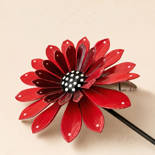 Bloomvale™ – Hand-Shaped 3D Metal Zinnia Garden Stakes with UV-Coated Weatherproof Finish + 50% OFF