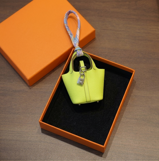 Satchelle™ – Luxury Mini Bag Charm with Silk Scarf & Padlock Detail +50% OFF