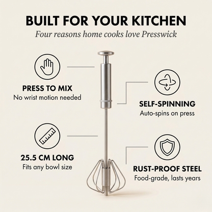 Presswick™ – Press-Down Spinning Stainless Steel Whisk + 50% OFF