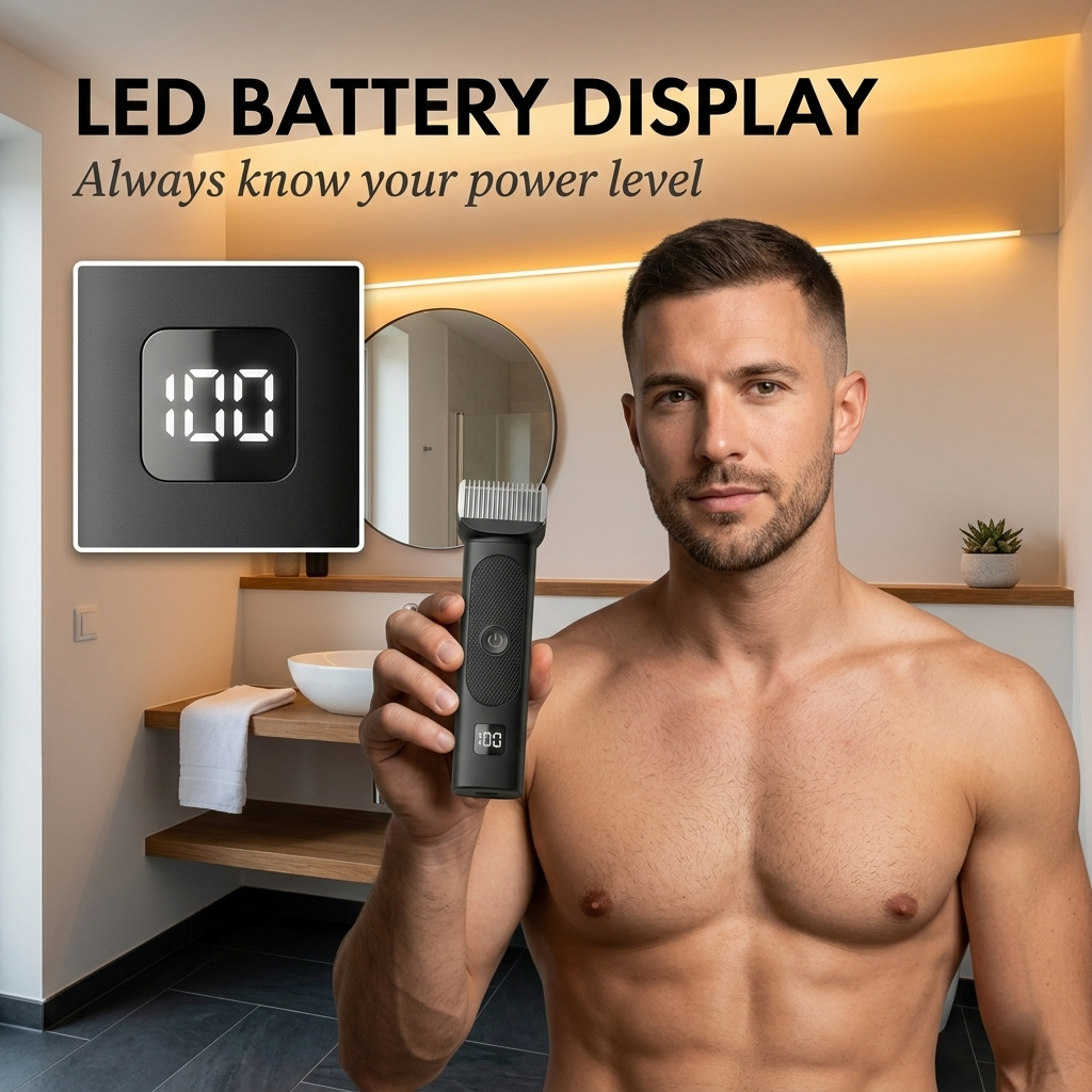 Hone™ – L-Shaped Safety Blade Body Trimmer for Men | LED Display | 90-Min Battery + 50% OFF