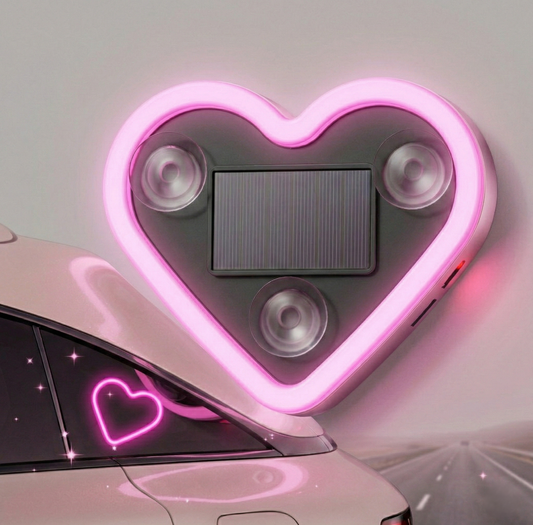 Nocturn™ – Solar Wireless Heart Neon Light | Car C-Pillar LED Glow Decor + 50% OFF