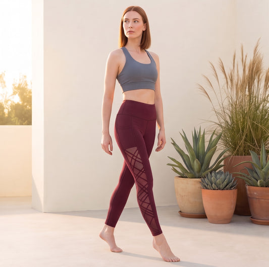 Meshvara™ – High Waist Mesh Panel Butt Lift Yoga Leggings with Pockets +50% OFF