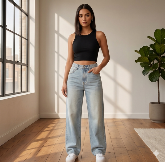 Ashwell™ – High-Rise Contour-Lift Straight-Leg Retro Denim Jeans + 50% OFF