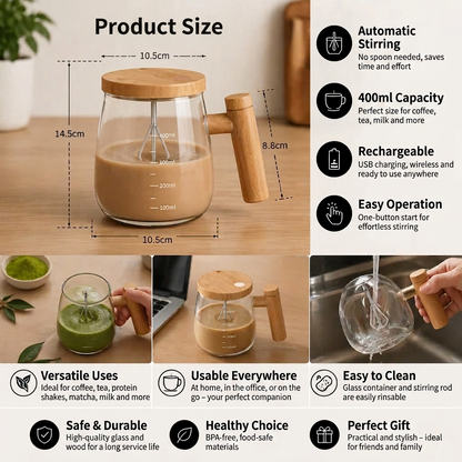 Brewmont™ – Auto-Stir Electric Mug with One-Touch Vortex Motor & Leak-Proof Lid + 50% OFF